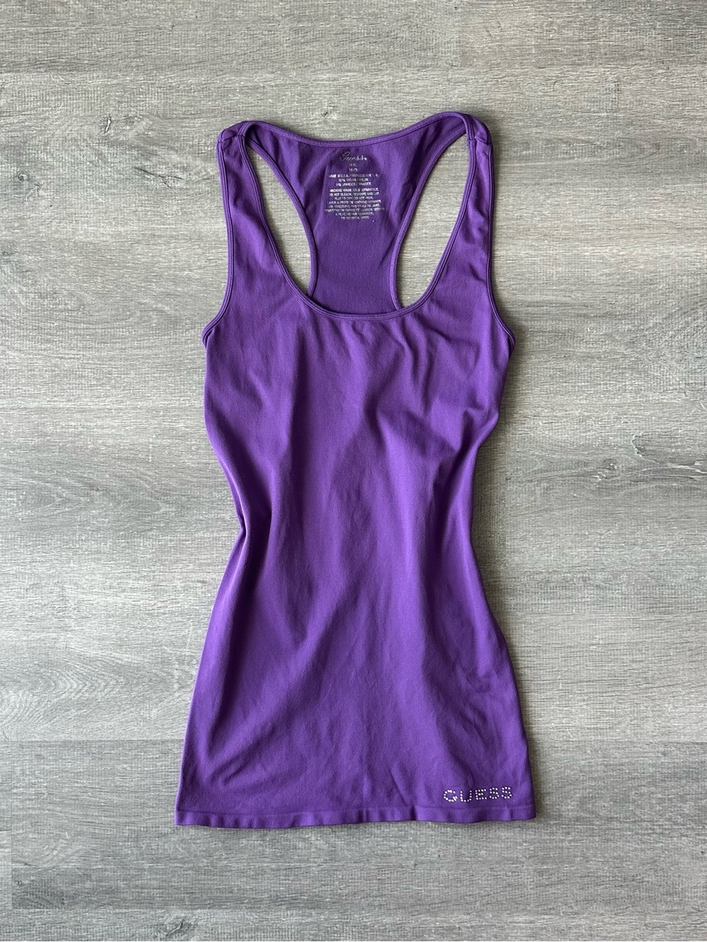 Vintage 90s GUESS Purple Racerback Tank Top made in USA